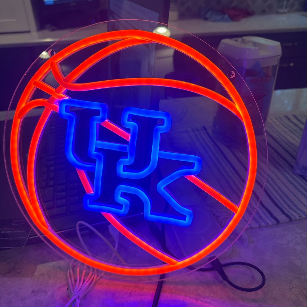 Blue and Red Neon Wall Sign